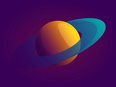 Mysteries in the Universe art blue circle cold colors dark design gradient illustration logo orange planet purple rings shadows shapes teal universe warm yellow