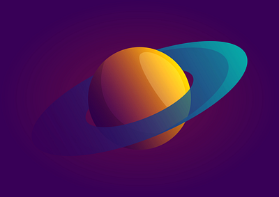 Mysteries in the Universe art blue circle cold colors dark design gradient illustration logo orange planet purple rings shadows shapes teal universe warm yellow