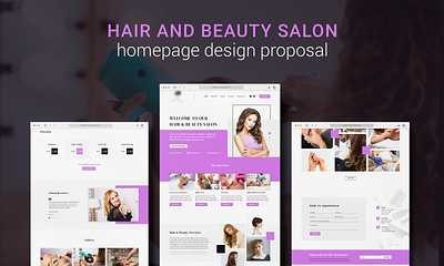 Hair and Beauty salon - website design proposal homepage landingpage ui ux web websitedesign wedesign