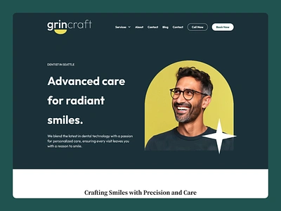 Grincraft – Fresh, Modern, and Confident branding clinic dentist dentistry design doctor web health healthcare healthcare web home page landing landing page landingpage logo medical medical website design medicine modern ui website design