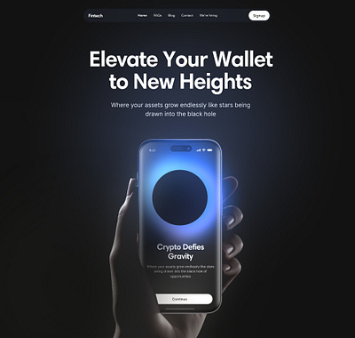 Fintech crypto exploration figma fintech landing midjourney mockup ui