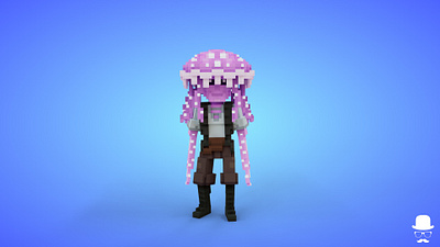 Jellyf Mutant 4 Voxel Character - 3D Fantasy Creature - Game Ass 3d 3d model avatar cartoon character creature fantasy game art game asset game character jellyfish lowpoly magicavoxel pirate sea stylized voxedit voxel art