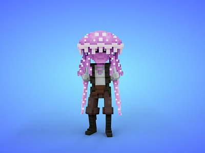 Jellyf Mutant 4 Voxel Character - 3D Fantasy Creature - Game Ass 3d 3d model avatar cartoon character creature fantasy game art game asset game character jellyfish lowpoly magicavoxel pirate sea stylized voxedit voxel art