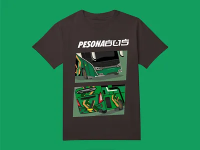 Pesona Bus Wahid Garage T-shirt black bus design green mockup t shirt t shirt design