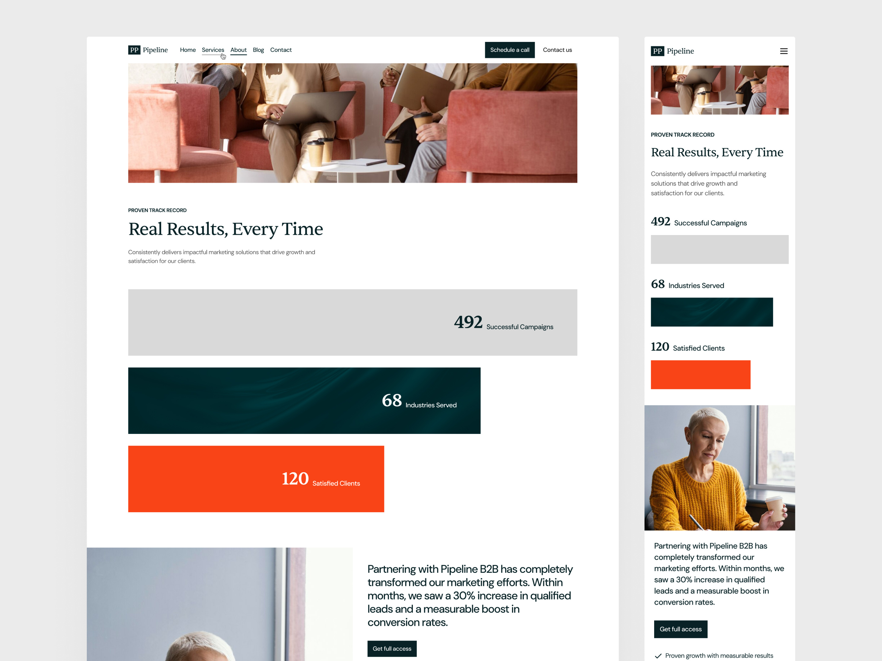 Example of Web Design + Webflow Development