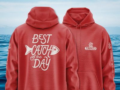 Best Catch of the Day Hoodie anchor apparel best branding catch custom day fish food hand hoodie hook illustration lettering red sea seafood supreme sweatshirt trouts