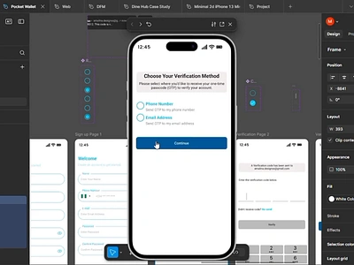 Authentication Process for fintech app animation design figma illustration ui