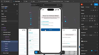 Authentication Process for fintech app animation design figma illustration ui