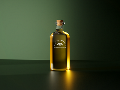 Elkano Imports - Olive Oil Packaging Design 3d branding glass packaging product design render art