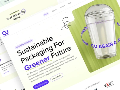 Website UI UX for a packaging startup green website landing page purple website startup ui design website design