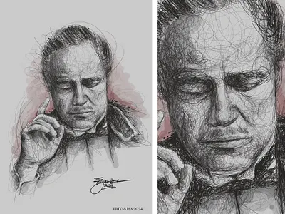 Marlon Brando - Scribble art abstract actor draw fan art film hand drawing illustration inspirational line movie pen portrait scribble scribble art sketch unique watercolor