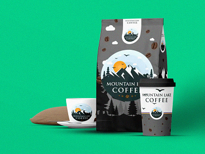 Packaging & Label Design - Mountain Lake Coffee brand guideline branding coffee label label design lake mockup mountain package package design packageing