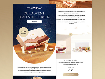 Advent Calendar Newsletter for marocMaroc email email design email maketing designer email marketing emailing klaviyo newsletter newsletter design skincare brand skincare email