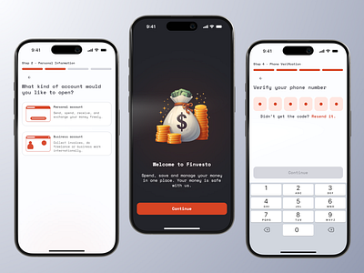 Finvesto - Sign Up Flow branding fintech fintech design product design sing up flow ui ui design ux ux design