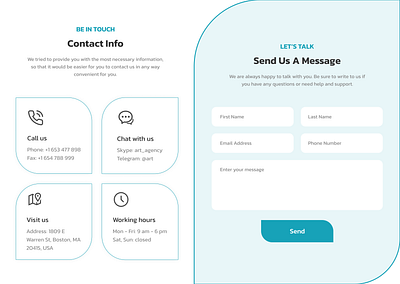 Daily UI 028 - Contact Us ui