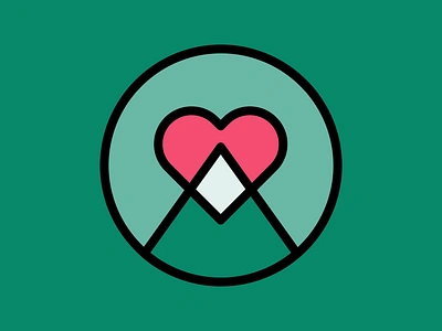 Mountain Love Icon badge heart icon icondesign logo mountain icon mountain love outdoors retro