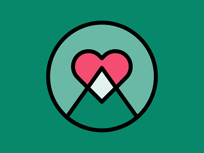 Mountain Love Icon badge heart icon icondesign logo mountain icon mountain love outdoors retro