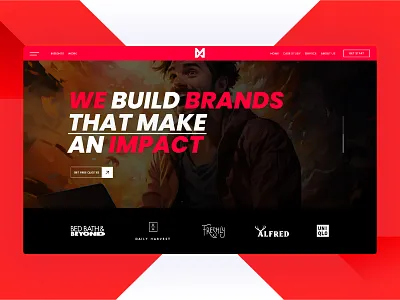 Website Intro UI - Marketing Agency agency brand impact build brands digital figma header hero red web design web ui website website design website ui
