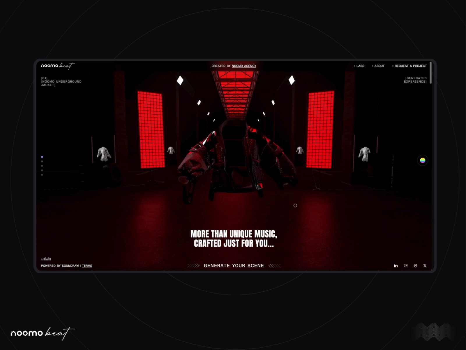 Example of Noomo Beat - 3D brand activation microsite.