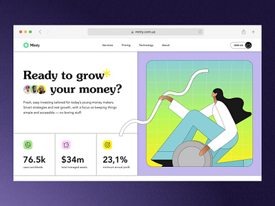 Minty ✳ Investment — Web UI branding clean design flat graphic design illustration minimal product design typography ui ux
