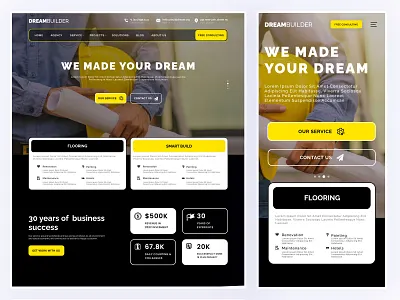 Website Design & Dev - Construction building construction dream builder elementor elementor pro figma house real estate real state web design website build website design website ui wordpress