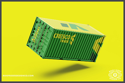 Cresco Trade - Logo Design & Brand Identity agricultural brand branding container cresco equipment farm farming green hand drawn icon identity logo logomark monogram shipping shipping container sprinter trade yellow