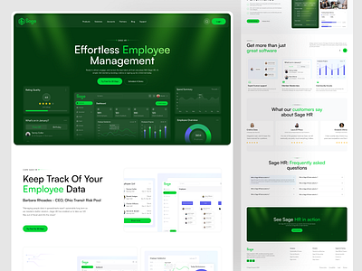 HR Management Landing Page clean design employee hr human resource landing page saas saas design saas website uiux web design