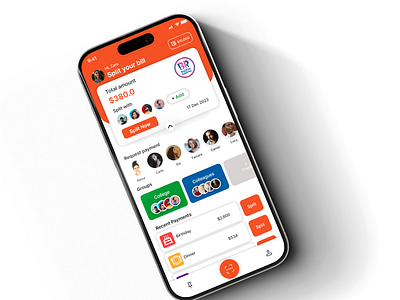 Spilt Bills | Mobile App design mobile app payment app spilts bill ui ux