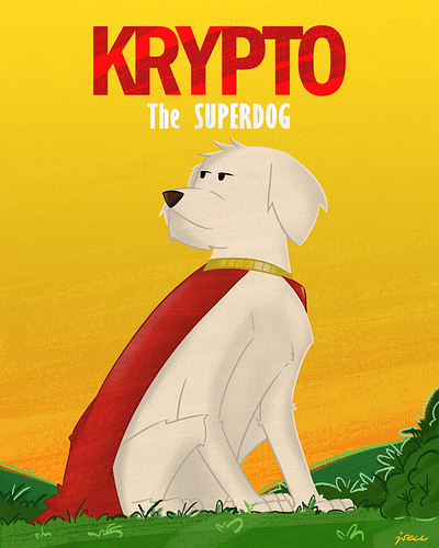 Krypto The Superdog artwork cartoon comics illustration sytlized