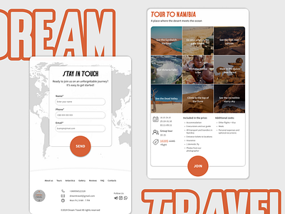 LANDING FOR DREAM TRAVEL branding design graphic design illustration tour tourism travel ui ux