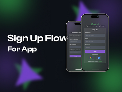 Sleek Dark Mode Sign-In/Sign-Up Flow app app ui design sign in ui ux