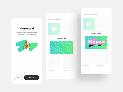 Chance Game UI app chance game design mobile scratcher ui ux