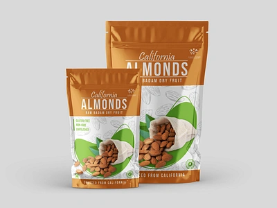 Almond doypack design coreldraw creative design doypack graphic design graphic designer illustrator indian label design modern packaging packaging designer photoshop pouch packaging trendy