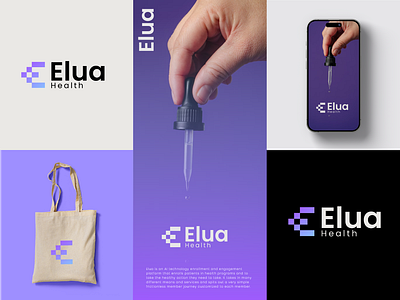 Elua health ai branding cross doctor health innovation letter e letter logo logo logorilla medical medical cross medical logo modern monogram smart technology