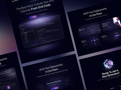 Front-End Developer Website ✦ ai developer code coding developer website features ui frint end hero section html ide javascript landing page modern web design programmer programmer website space ui trend ui web design webflow website