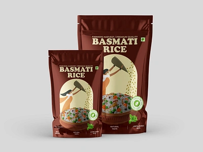 Basmati rice packaging design box packaging branding coreldraw creative design graphic design graphic designer illustrator indian label design modern monocarton packaging packaging design packaging designer photoshop portfolio pouch packaging product packaging trendy