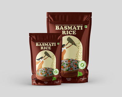 Basmati rice packaging design box packaging branding coreldraw creative design graphic design graphic designer illustrator indian label design modern monocarton packaging packaging design packaging designer photoshop portfolio pouch packaging product packaging trendy