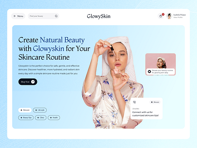 ✨ Introducing Glowyskin – Your Path to Radiant Beauty! ✨ beauty glowy landing page skincare ui ux website women