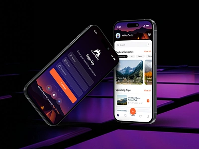 CampMate App Design app app design branding camping camping app graphic design iphone mobile mobile app mobile design mockup outdoors uiux ux
