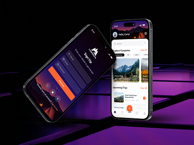 CampMate App Design app app design branding camping camping app graphic design iphone mobile mobile app mobile design mockup outdoors uiux ux