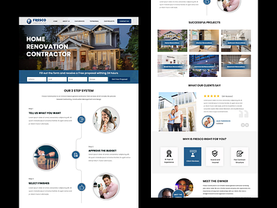 Home renovation contractor app branding dashboard design design graphic design illustration landing page design logo ui uiux web design