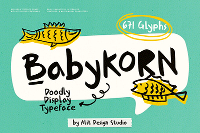 Baby Korn Typeface design font fonts letteing typeface