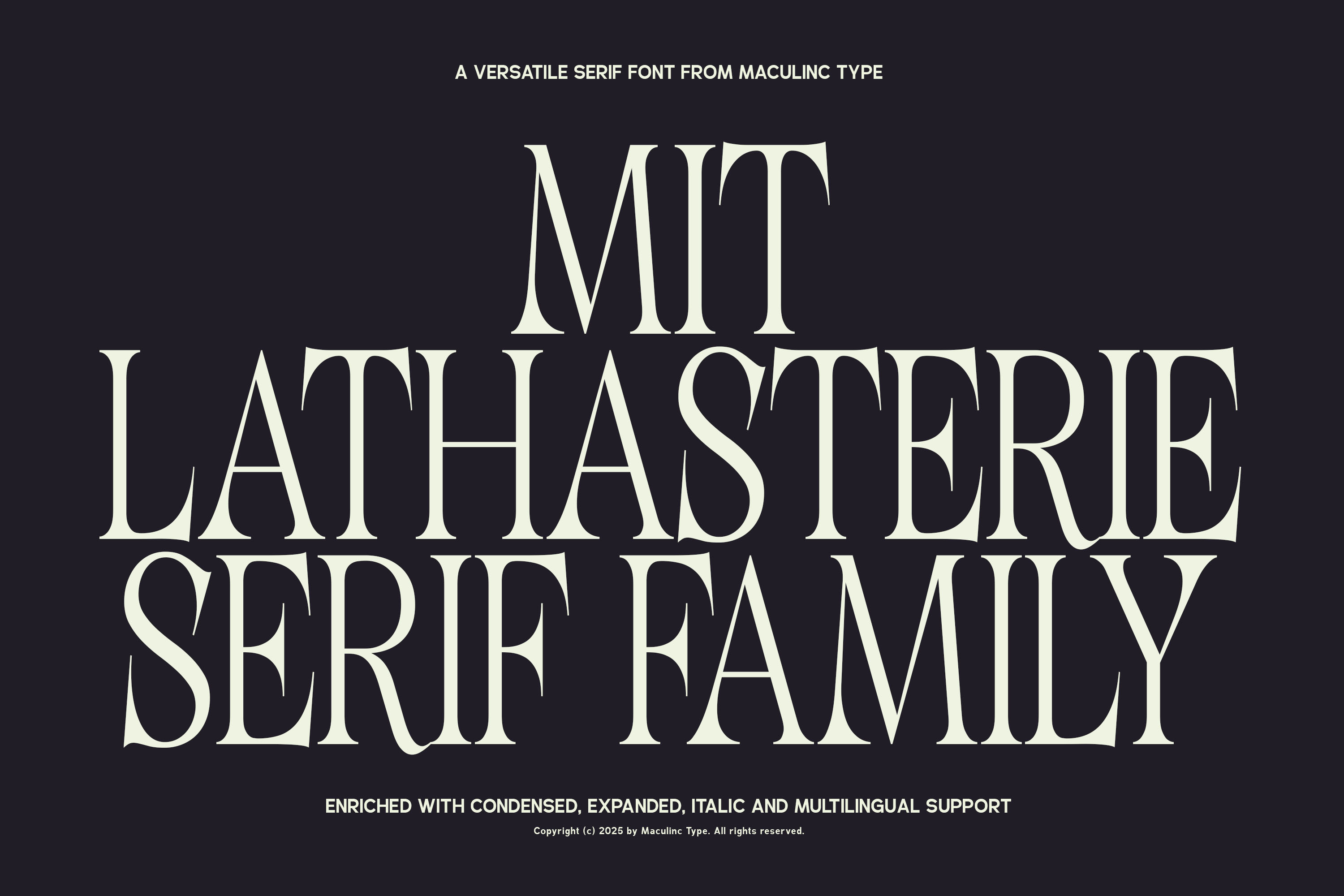 MIT Lathasterie | Variable Serif Fonts (38 Fonts) alphabet branding design display font family font font graphic design logo logotype magazine font open type opentype serif font typeface typography variable font vintage