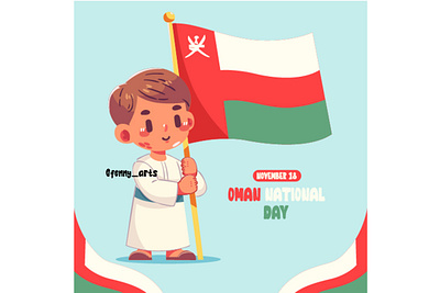 Hand Drawn Oman National Day Illustration background cartoon celebration commemorate country culture day decoration event flag holiday icon independent nation national oman pride symbol tradition unity