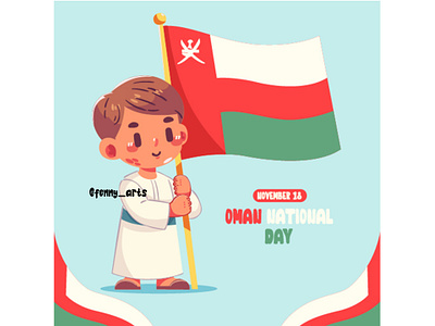 Hand Drawn Oman National Day Illustration background cartoon celebration commemorate country culture day decoration event flag holiday icon independent nation national oman pride symbol tradition unity