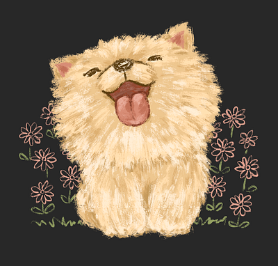 shaggy dog animal character dog illustration pet puppy