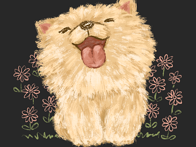 shaggy dog animal character dog illustration pet puppy