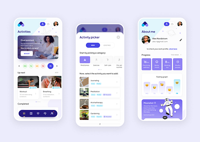 Moonfy - App/Dashboard Concept app exercise mobile ui