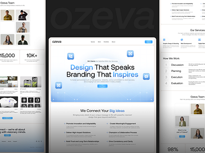 Ozeva - Agency Landing Page agency agency landing page clean clean design corporate website creative digital agency emura studio graphic design landing page landing page design minimalis design portfolio portfolio agency saas saas landing page ui design uiux web design website