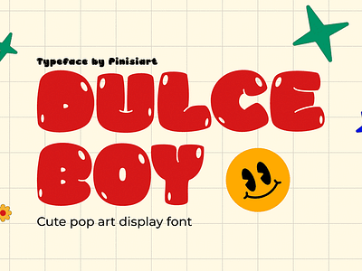 Dulce Boy – Bubble Cute Pop Art Display Font branding bubble children design display font font funny gaming kids poster youtube